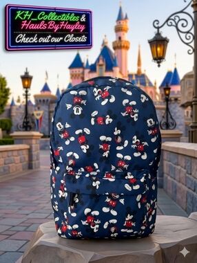 NWOT ​Disney Store Authentic Mickey Mouse All-Over Print Backpack - Navy